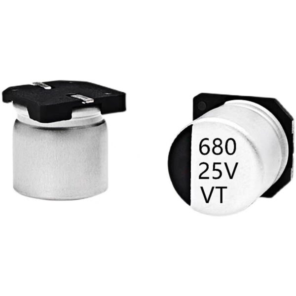 VT/10*10.5MM/25V680UF original SMD chip aluminum electrolytic capacitor 25V680UF electrolytic capacitor