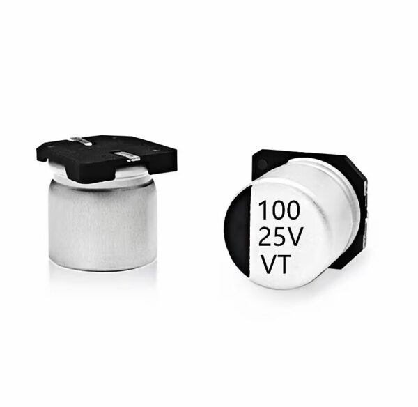 Chip aluminum electrolytic capacitor 25V100UF Volume 6.3*5.4 100UF/25V SMD electrolytic capacitor